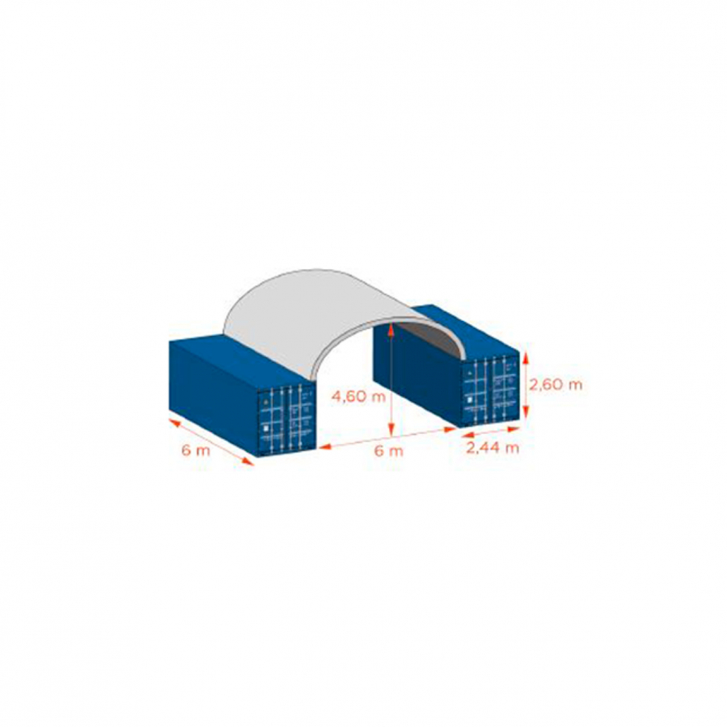 Abri de stockage en container en 6x6 mètres